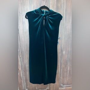 Karl Lagerfeld Paris Chic Emerald Velvet Midi Dress
